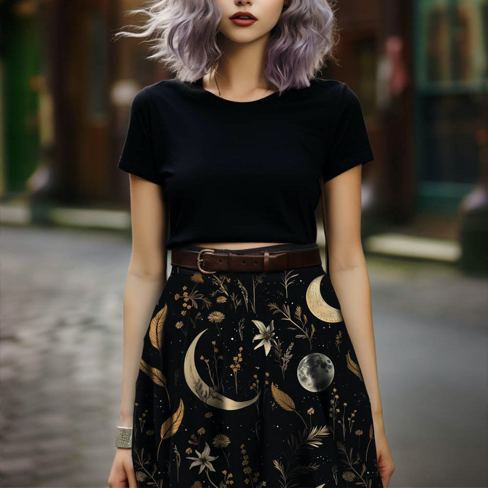 Moonlit Botanica Skater Skirt