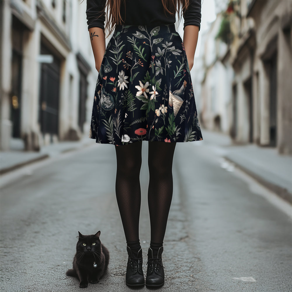 Apothecary Haven Skater Skirt – Rogue Wolf Polyester Witchy