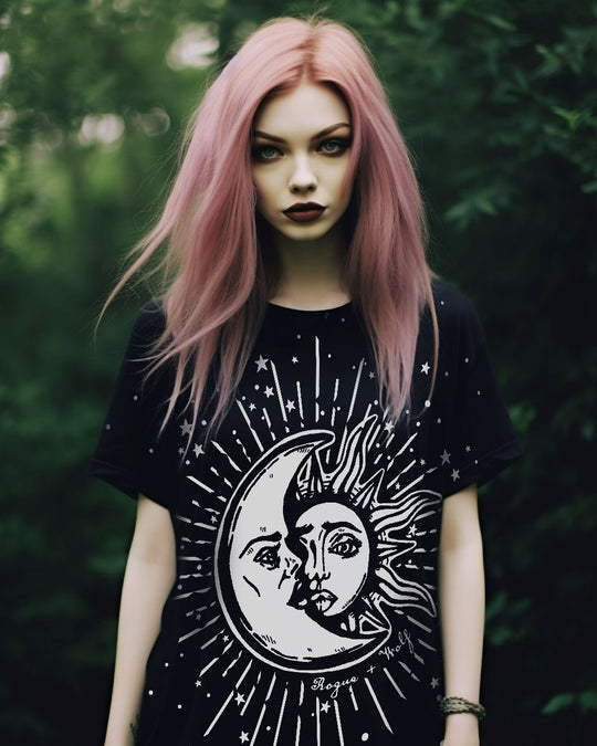 Astral Tee Dress - Gothic Style T-shirt Dress Nugoth Pagan Occult Fashion Alternative Goth Dark Academia Dress