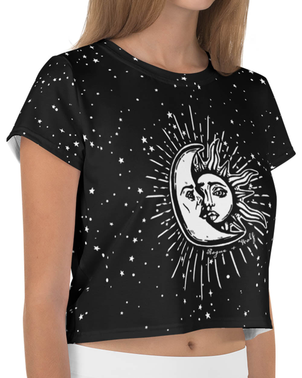Astral Crop Top - Cute Black Witchy Alt Style Gothic Grunge Aesthetic Dark Academia Pagan Halloween Gothic Style