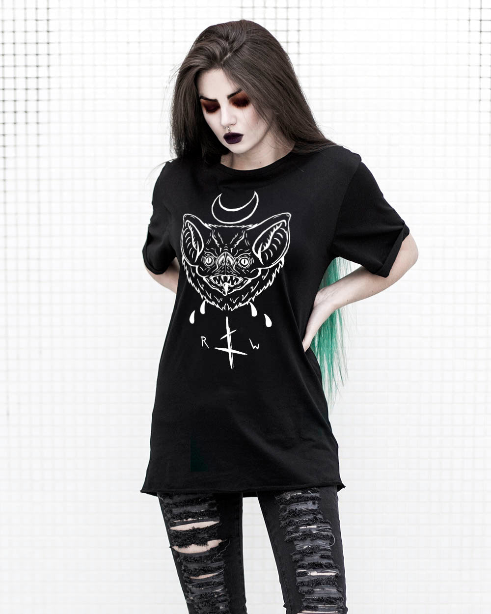 Bat Face Tee - Alt Goth Unisex T-Shirt Grunge Aesthetic Witchy Top Vegan Clothing Cool Fun Gifts