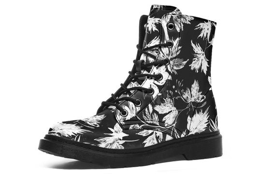 Black Faded Leaves Boots