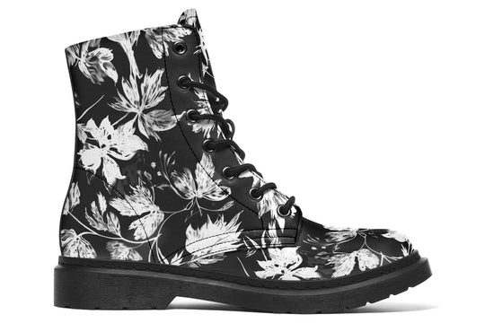 Black Faded Leaves Boots