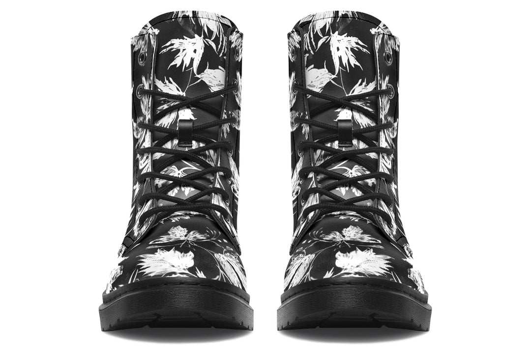 Black Faded Leaves Boots