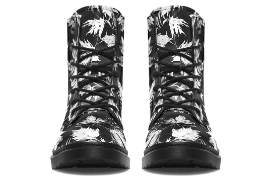 Black Faded Leaves Boots