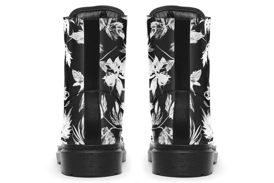 Black Faded Leaves Boots