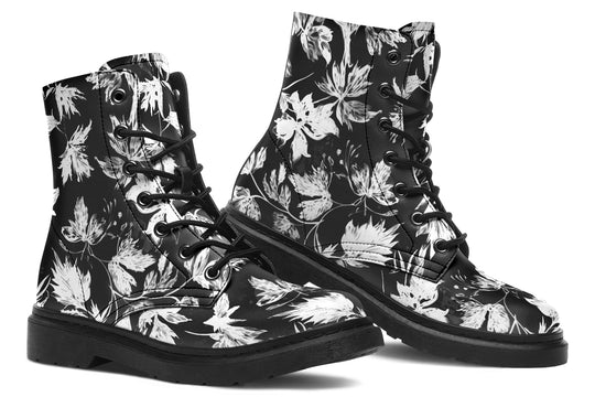Black Faded Leaves Boots