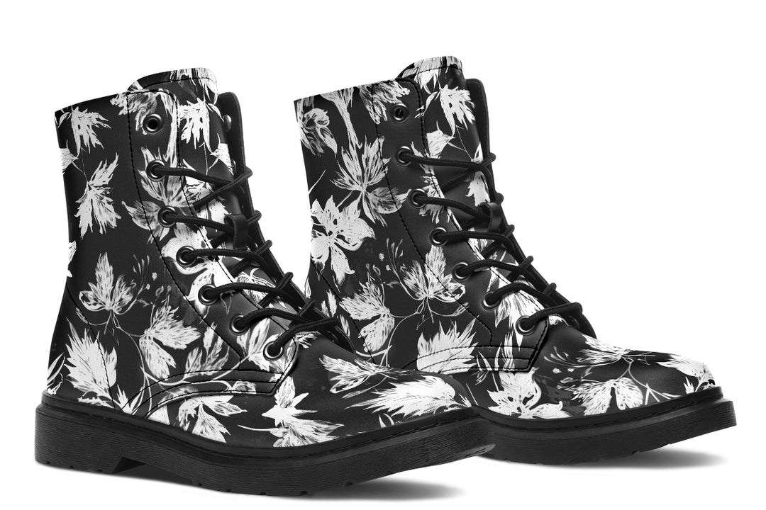 Black Faded Leaves Boots