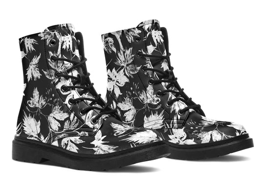 Black Faded Leaves Boots