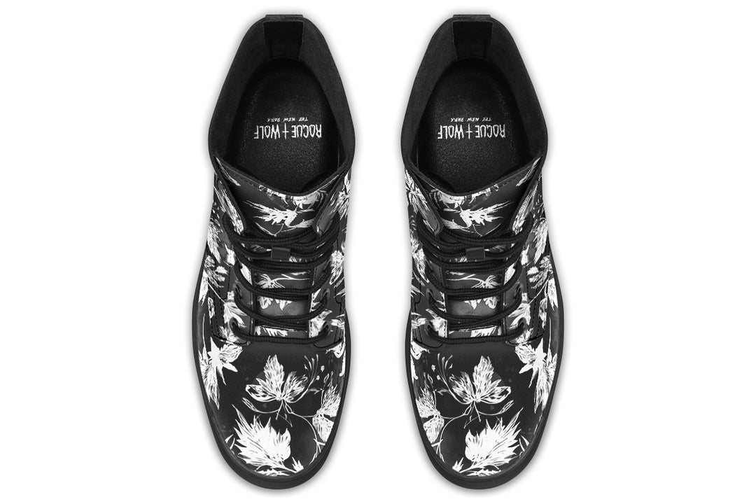 Black Faded Leaves Boots