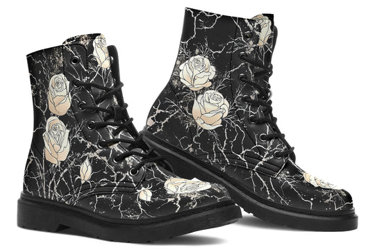Ivory Kintsugi Rose Boots