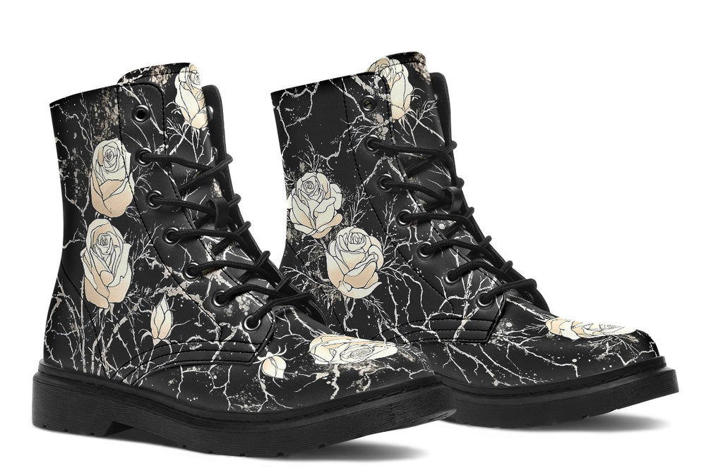 Ivory Kintsugi Rose Boots