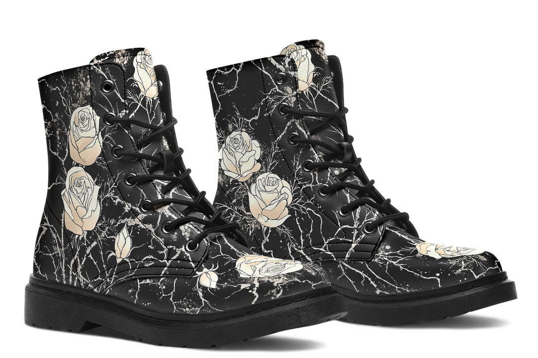Ivory Kintsugi Rose Boots