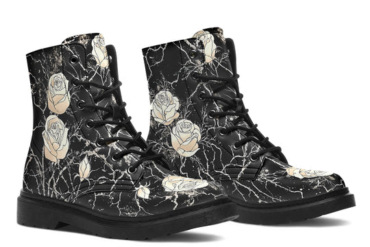 Ivory Kintsugi Rose Boots