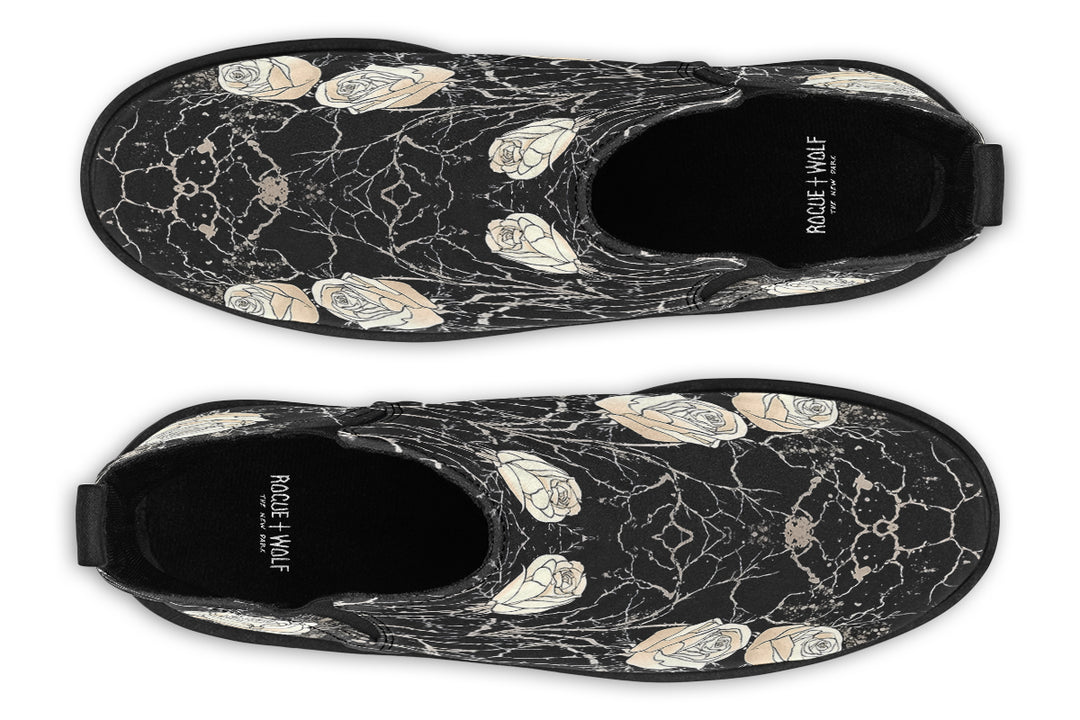 Ivory Kintsugi Rose Chelsea Boots