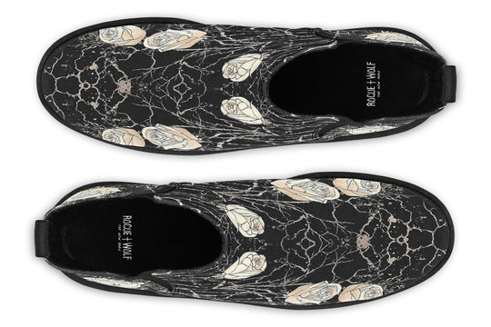 Ivory Kintsugi Rose Chelsea Boots