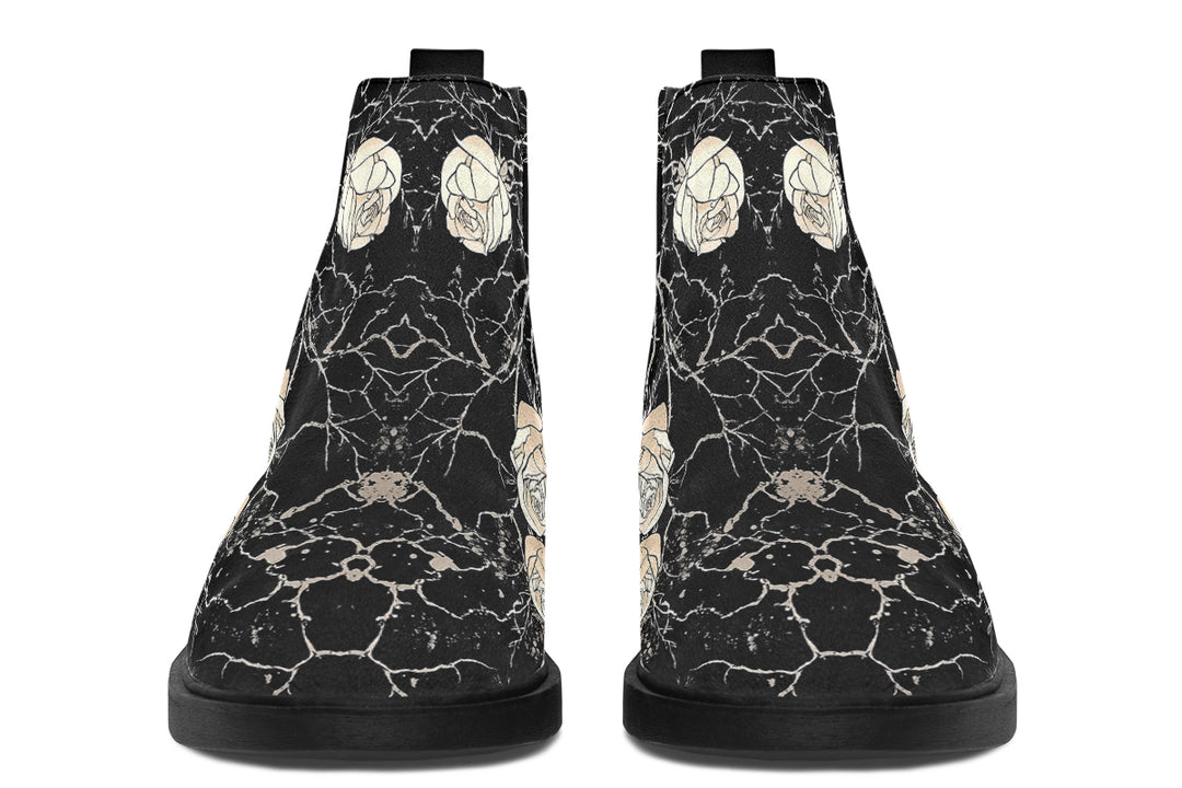 Ivory Kintsugi Rose Chelsea Boots