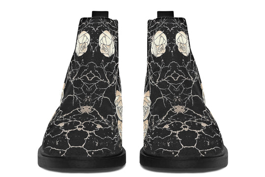 Ivory Kintsugi Rose Chelsea Boots
