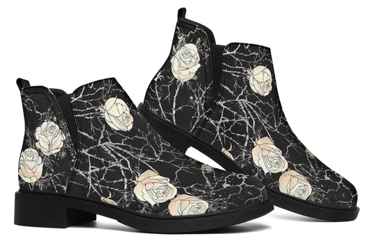 Ivory Kintsugi Rose Chelsea Boots