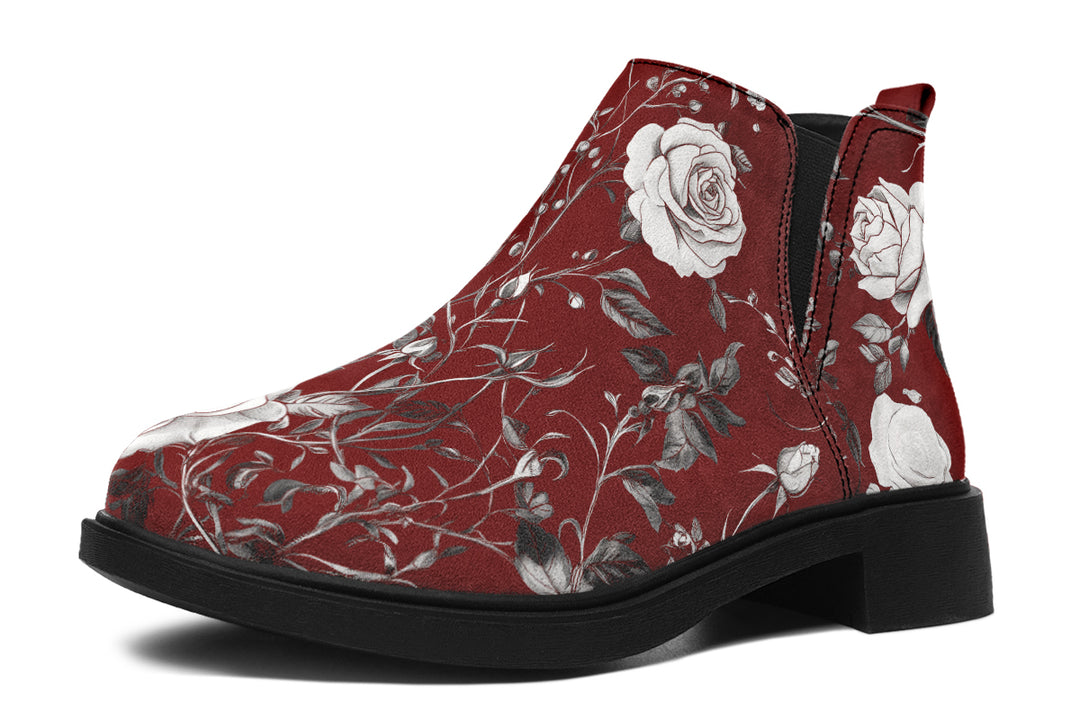 Red Rose Romance Chelsea Boots