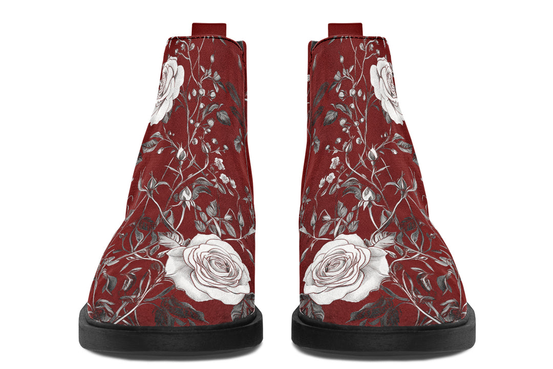 Red Rose Romance Chelsea Boots