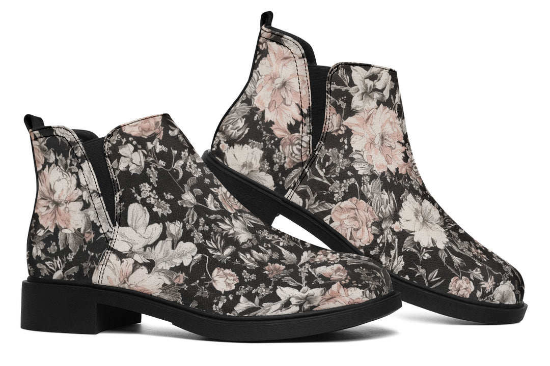 Vintage Peonies Chelsea Boots