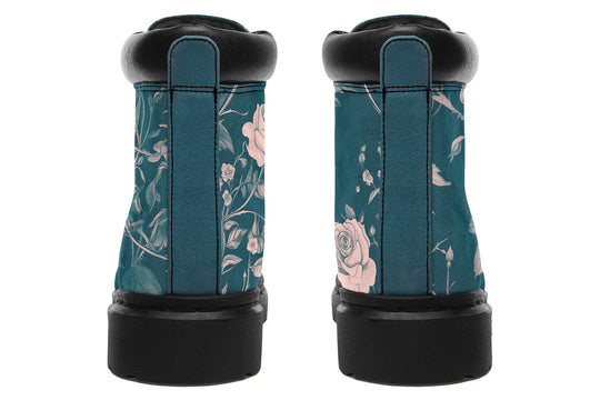 Teal Rose Romance Classic Boots