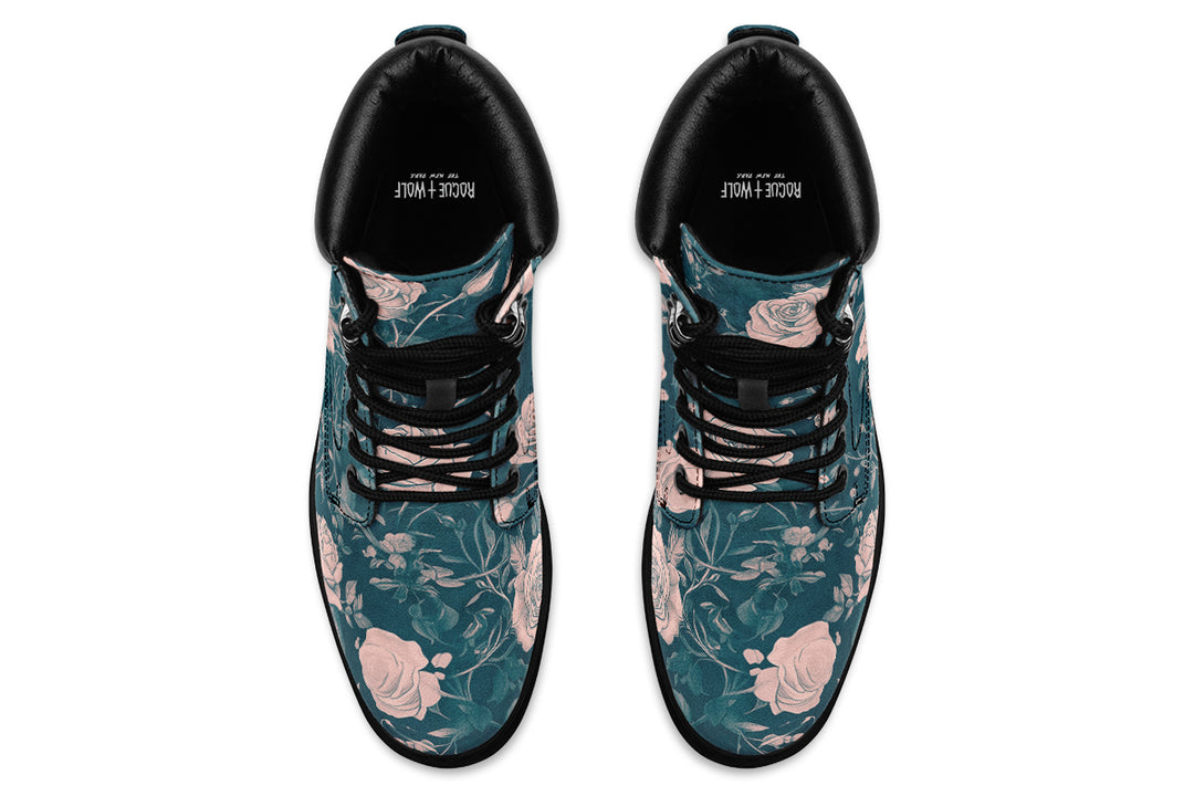 Teal Rose Romance Classic Boots
