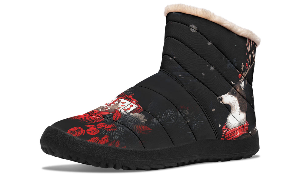 Yule Antlers Comfy Winter Boots
