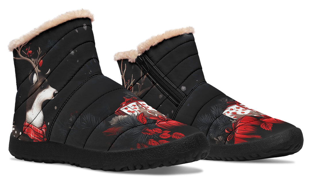 Yule Antlers Comfy Winter Boots