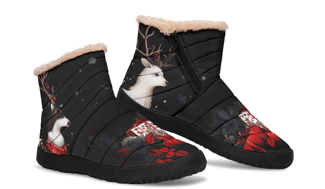 Yule Antlers Comfy Winter Boots