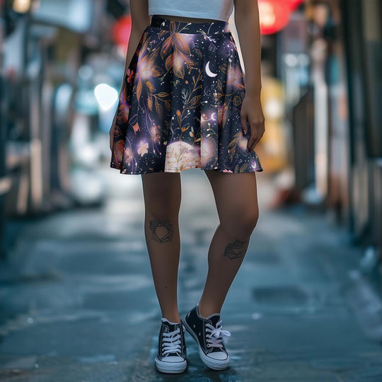Cosmic Petals Skater Skirt