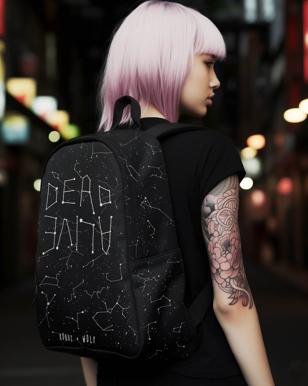 Dead or Alive Goth Backpack - 20L Water Resistant Bag with pocket for Laptop for Work Travel Uni College & School Daypack