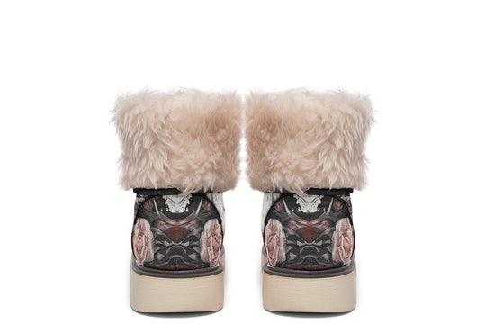 Crimson Wolf Fold Over Winter Boots