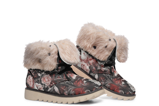 Crimson Wolf Fold Over Winter Boots