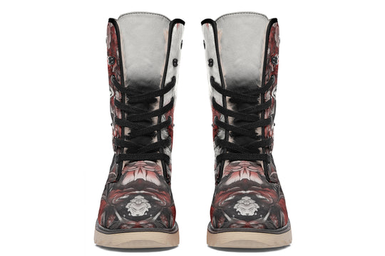 Crimson Wolf Fold Over Winter Boots
