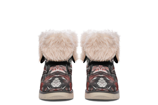 Crimson Wolf Fold Over Winter Boots