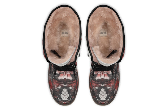 Crimson Wolf Fold Over Winter Boots