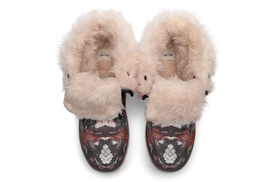 Crimson Wolf Fold Over Winter Boots