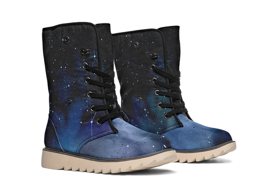 Deep Blue Fold Over Winter Boots