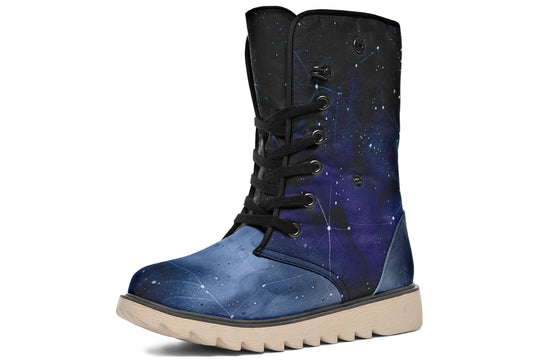 Deep Blue Fold Over Winter Boots