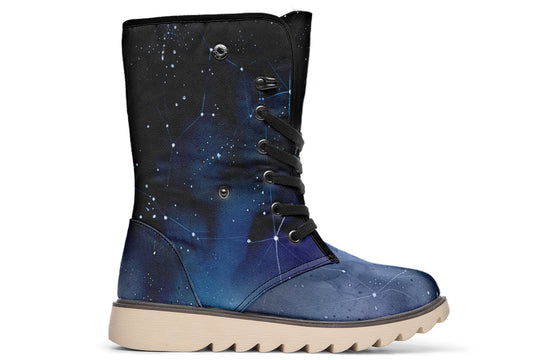 Deep Blue Fold Over Winter Boots