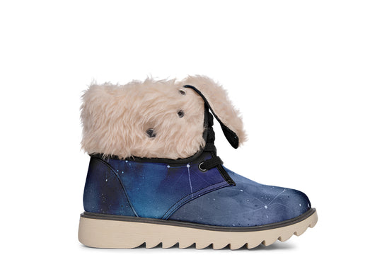 Deep Blue Fold Over Winter Boots