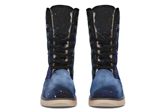 Deep Blue Fold Over Winter Boots