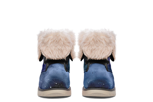 Deep Blue Fold Over Winter Boots