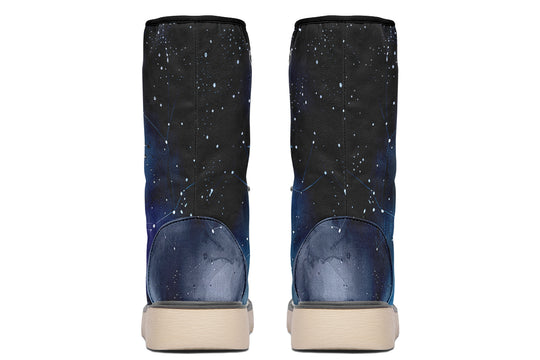 Deep Blue Fold Over Winter Boots