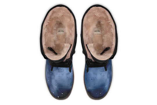 Deep Blue Fold Over Winter Boots