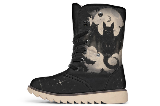 Moonlit Bat Fold Over Winter Boots