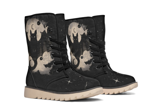 Moonlit Bat Fold Over Winter Boots
