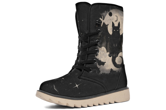 Moonlit Bat Fold Over Winter Boots